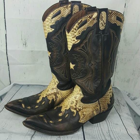 snakeskin leather boots